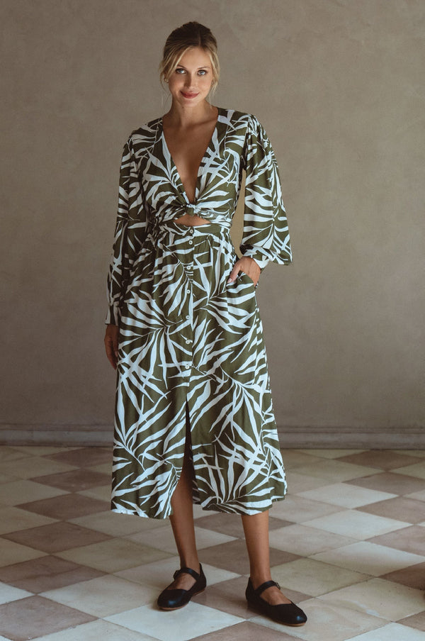 Celeste Convertible Midi Dress - Olive Fern-BALI ELF-lobo nosara