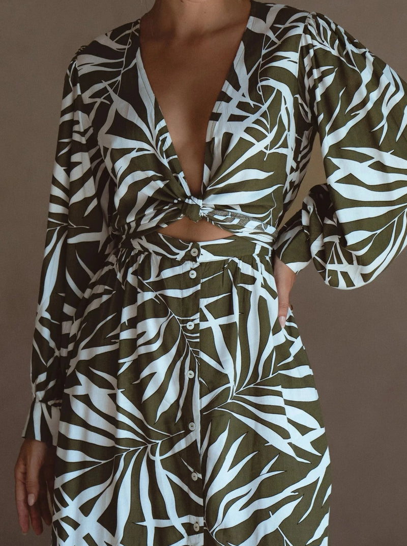 Celeste Convertible Midi Dress - Olive Fern-BALI ELF-lobo nosara