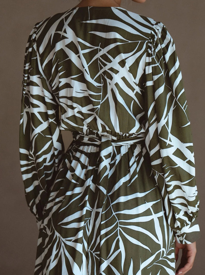 Celeste Convertible Midi Dress - Olive Fern-BALI ELF-lobo nosara