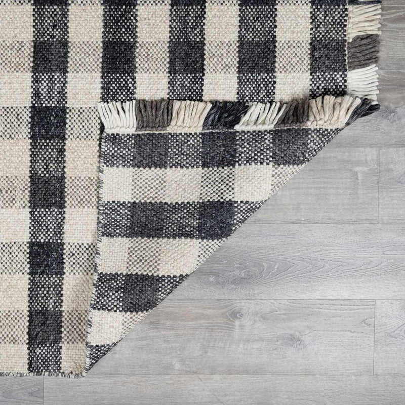 Chilliwack Gray Plaid Wool Rug-Boutique Rugs-lobo nosara