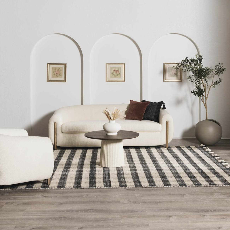 Chilliwack Gray Plaid Wool Rug-Boutique Rugs-lobo nosara