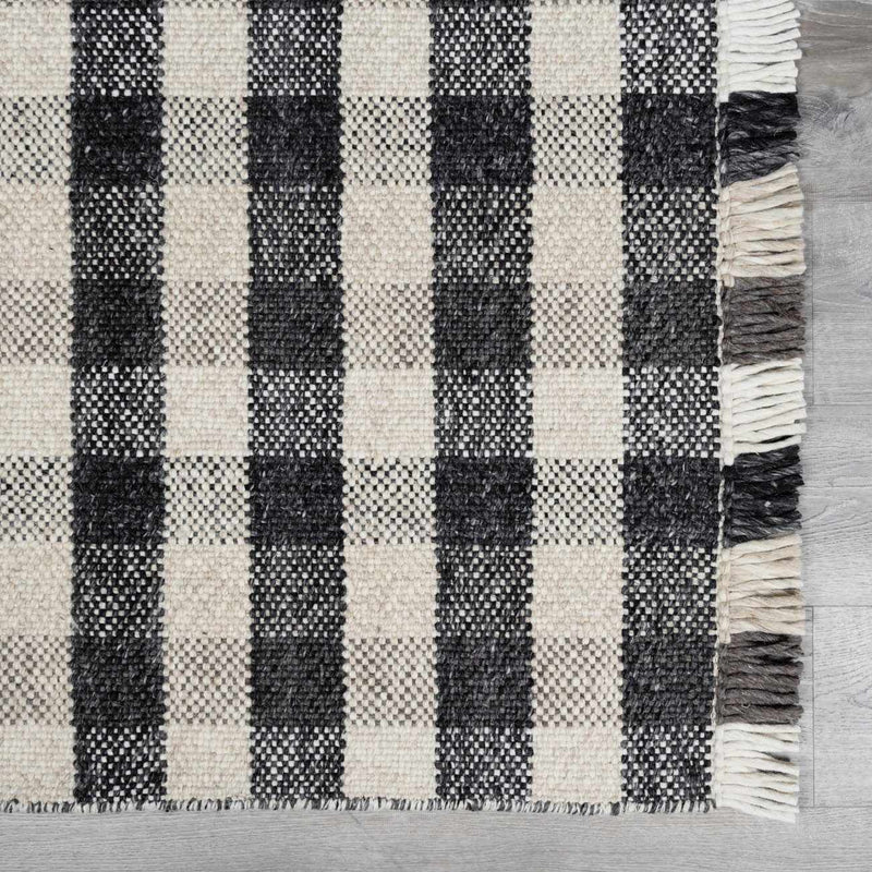 Chilliwack Gray Plaid Wool Rug-Boutique Rugs-lobo nosara