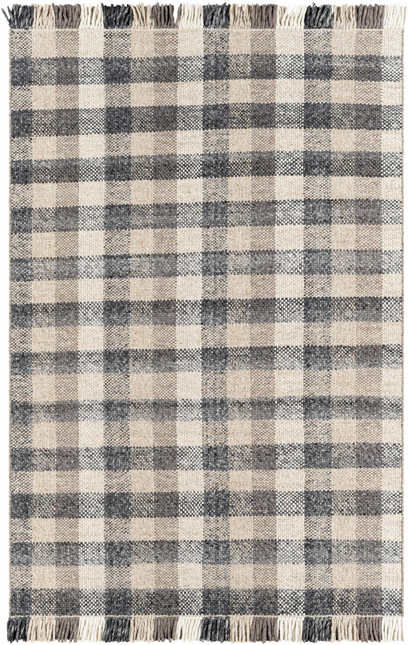 Chilliwack Gray Plaid Wool Rug-Boutique Rugs-lobo nosara