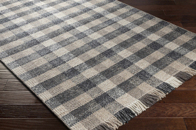 Chilliwack Gray Plaid Wool Rug-Boutique Rugs-lobo nosara