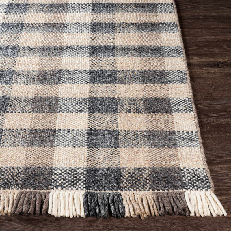 Chilliwack Gray Plaid Wool Rug-Boutique Rugs-lobo nosara
