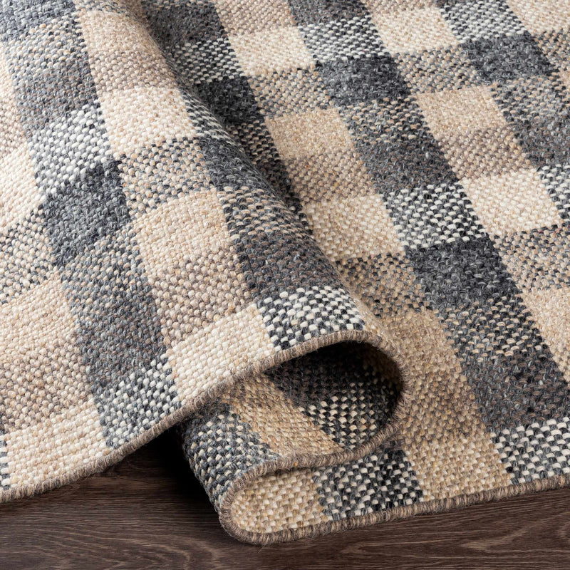Chilliwack Gray Plaid Wool Rug-Boutique Rugs-lobo nosara