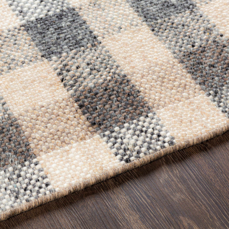 Chilliwack Gray Plaid Wool Rug-Boutique Rugs-lobo nosara