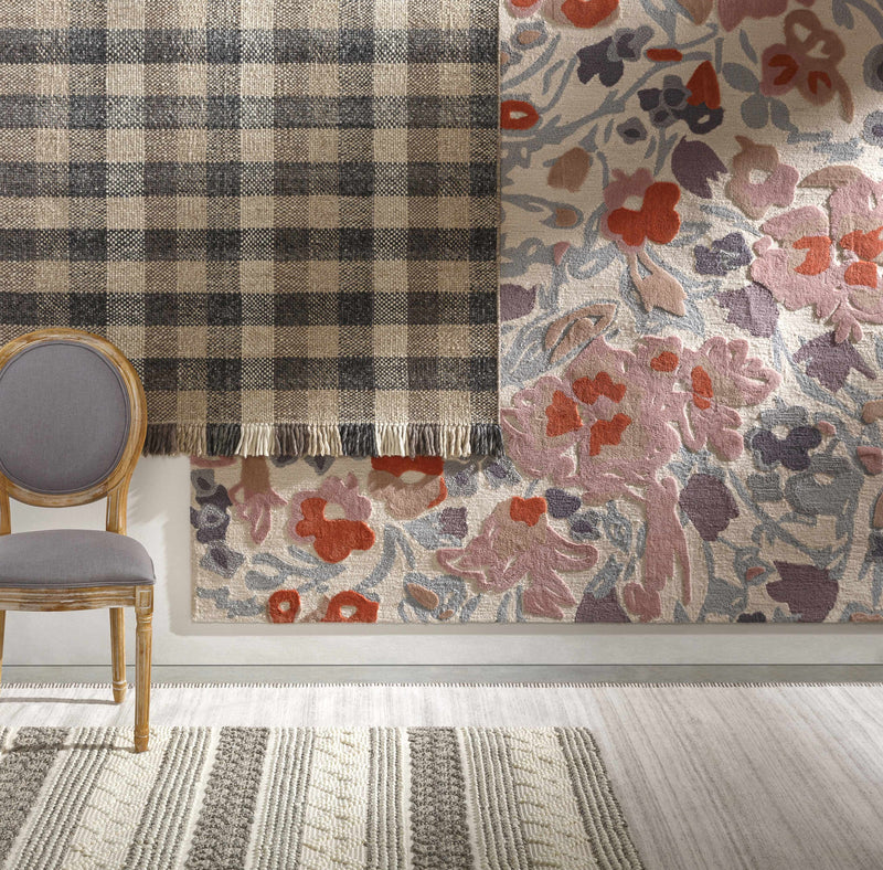 Chilliwack Gray Plaid Wool Rug-Boutique Rugs-lobo nosara