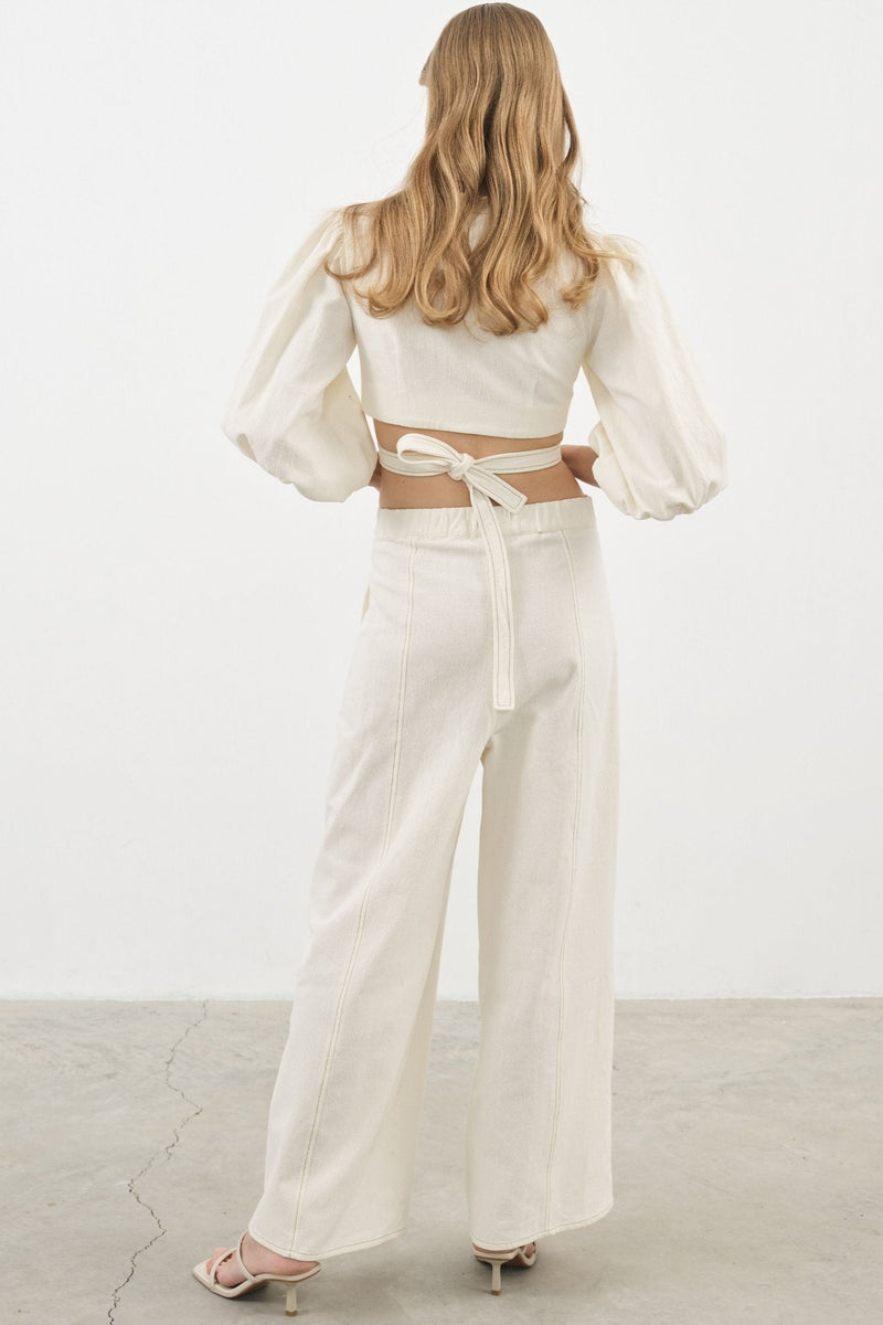 Chloe Pants - Natural-The Handloom-lobo nosara