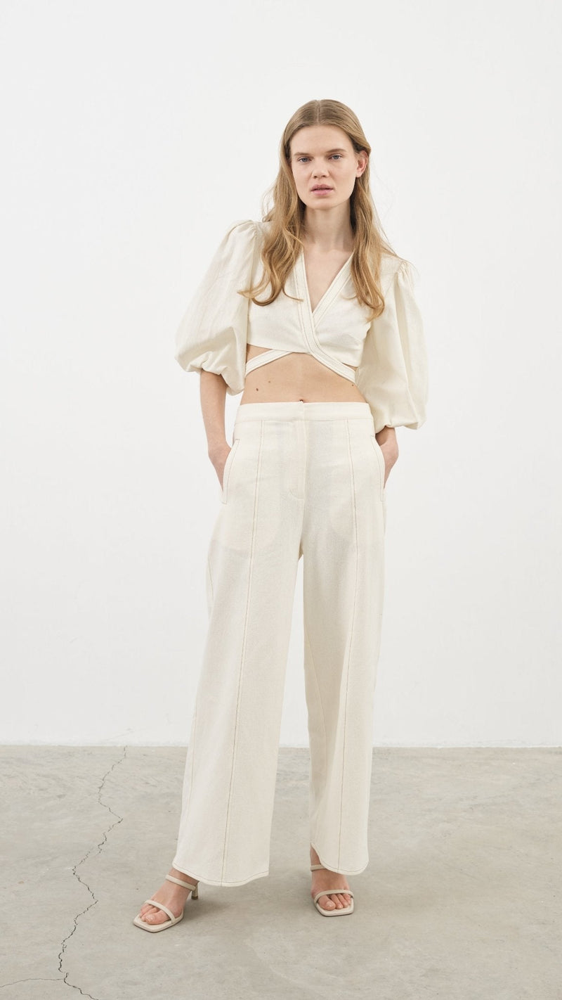 Chloe Pants - Natural-The Handloom-lobo nosara