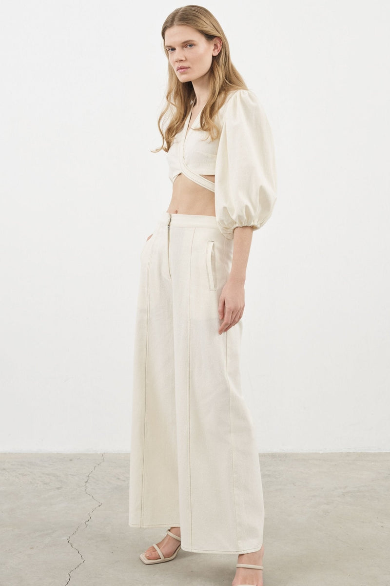 Chloe Pants - Natural-The Handloom-lobo nosara