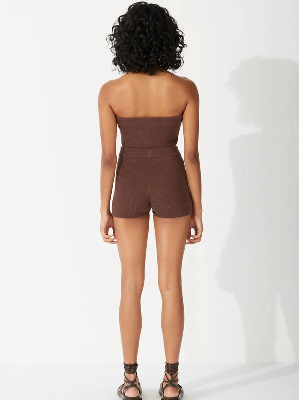 Chocolate Organic Cotton Blend Knit Short-Zulu & Zephyr-lobo nosara