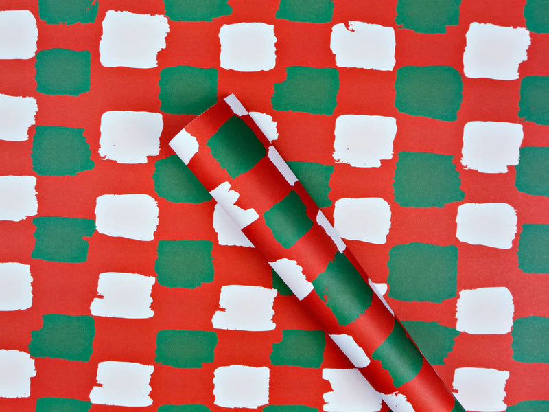 Christmas Brush Check Wrap-The Completist-lobo nosara
