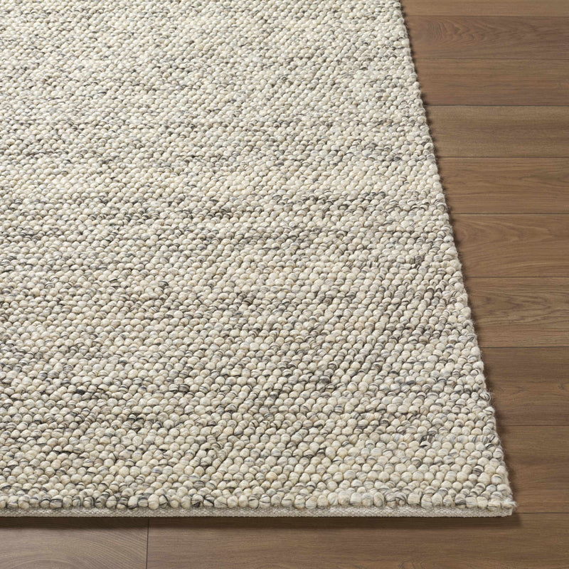 Clayne Beige & Charcoal Premium Wool Area Rug-Boutique Rugs-lobo nosara