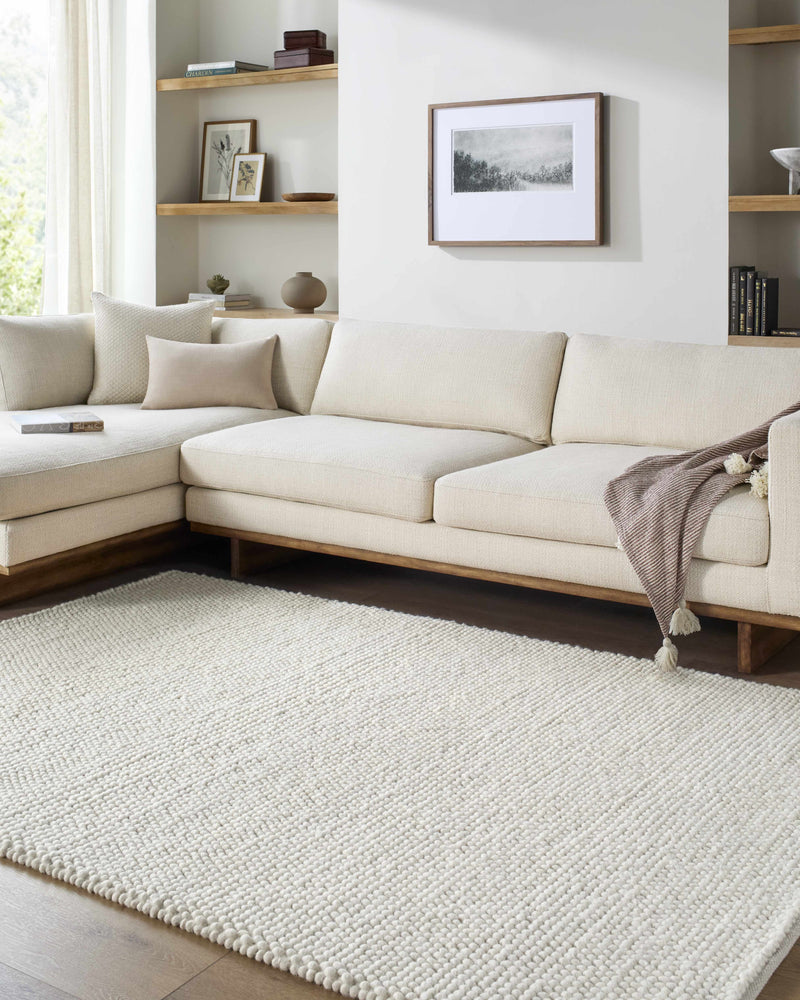 Clayne Beige Premium Wool Area Rug-Boutique Rugs-lobo nosara