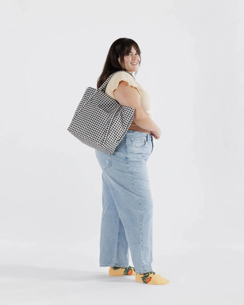 Cloud Bag - Black and White Gingham-Baggu-lobo nosara