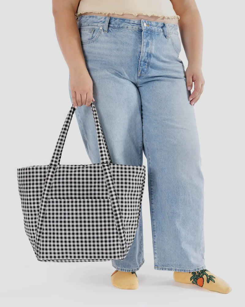 Cloud Bag - Black and White Gingham-Baggu-lobo nosara