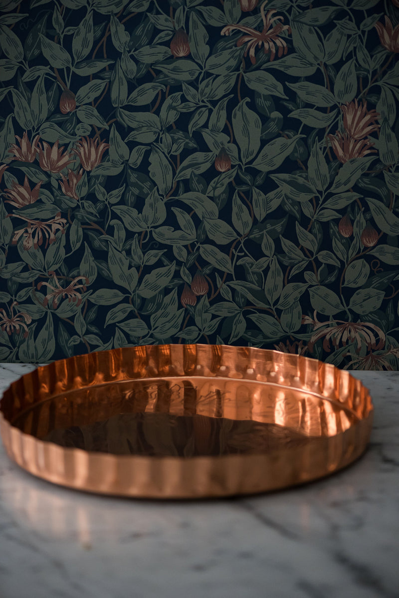 Copper Embossed Serving Tray-Galley & Fen-lobo nosara