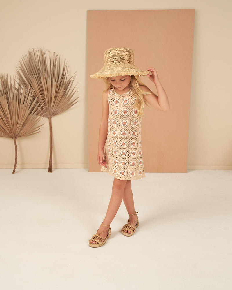Crochet Tank Mini Dress || Floral-Rylee + Cru-lobo nosara