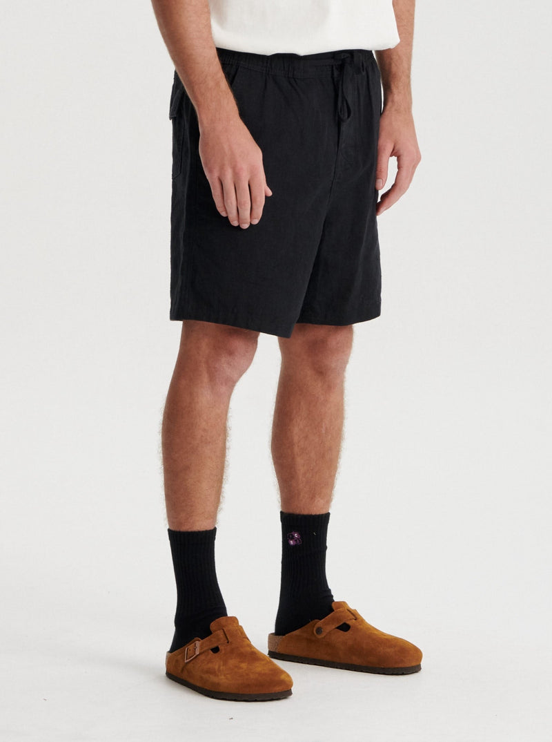 Cruiser Linen Short - Black-THE CRITICAL SLIDE SOCIETY-lobo nosara