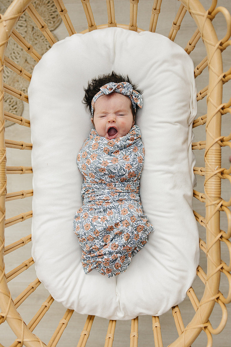 Dainty Meadow Bamboo Stretch Swaddle-Mebie Baby-lobo nosara