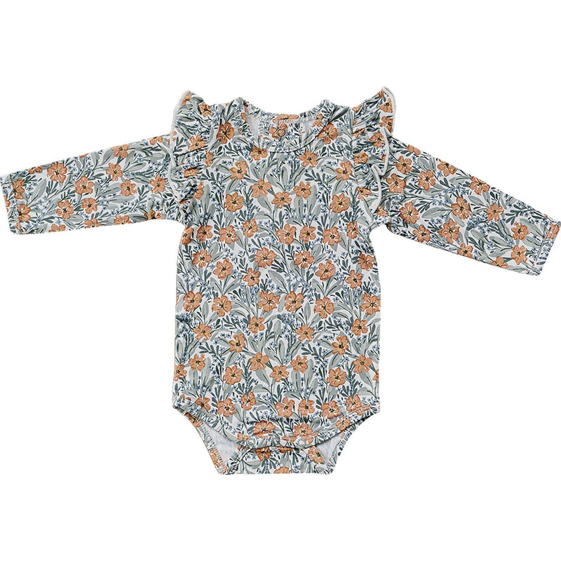 Dainty Meadow Ruffle Sleeve Bamboo Bodysuit-Mebie Baby-lobo nosara