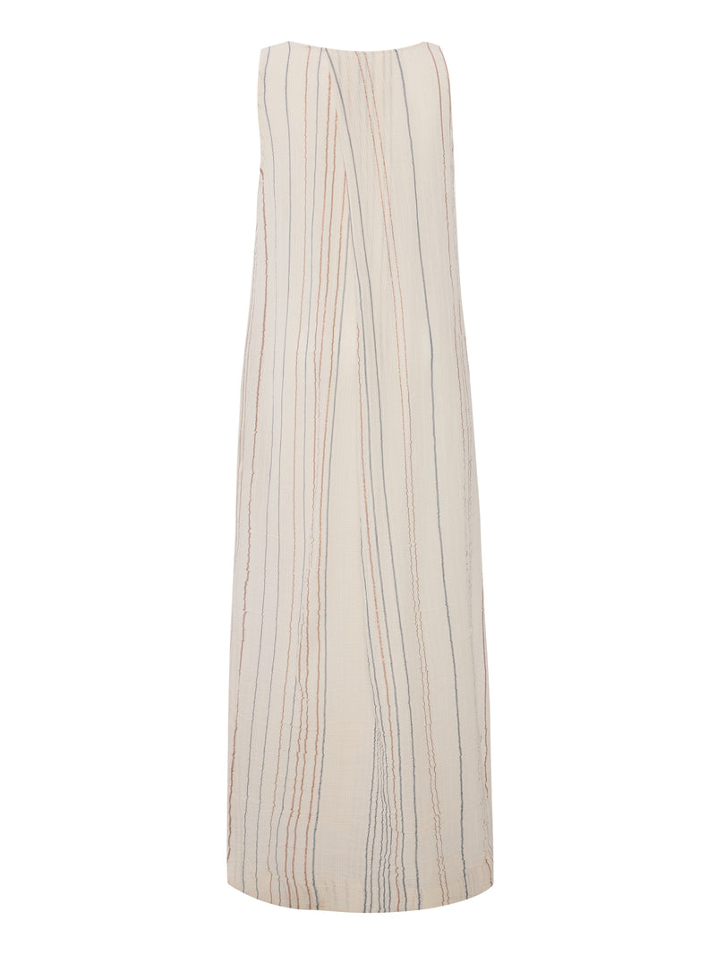 Day Break Dress - Natural With Stripes-The Handloom-lobo nosara