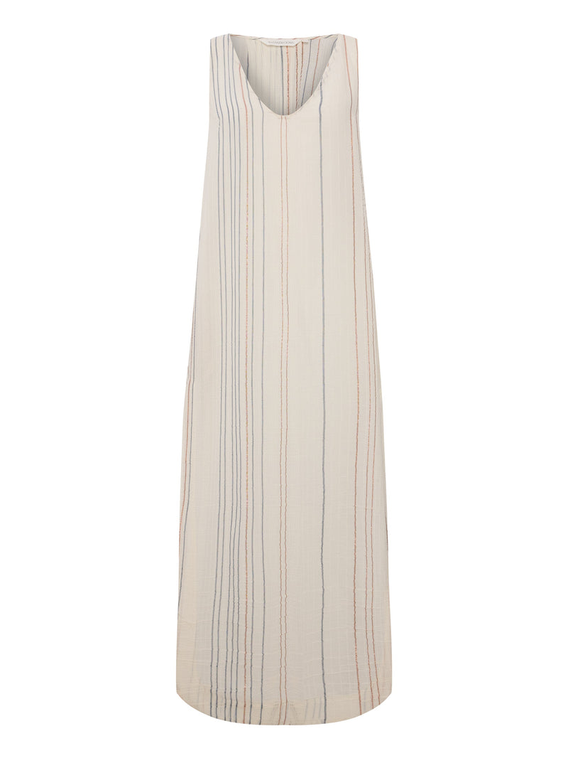 Day Break Dress - Natural With Stripes-The Handloom-lobo nosara