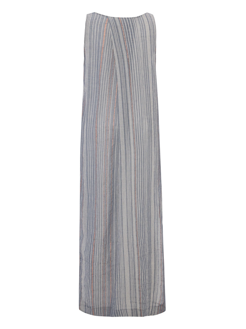Day Break Dress - Navy With Stripes-The Handloom-lobo nosara