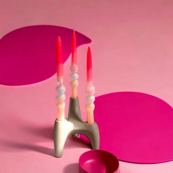 Dip Dye Swirl Candle - Flamingo Wedding-Pink Stories-lobo nosara