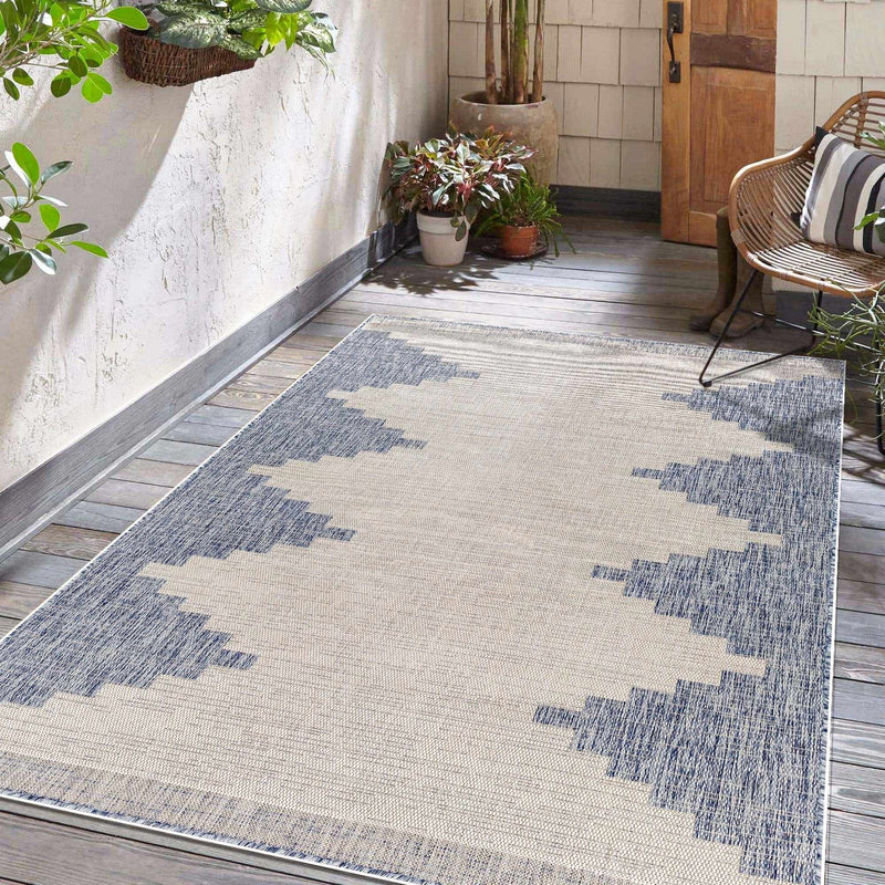 Djugun Blue Outdoor Rug-Boutique Rugs-lobo nosara