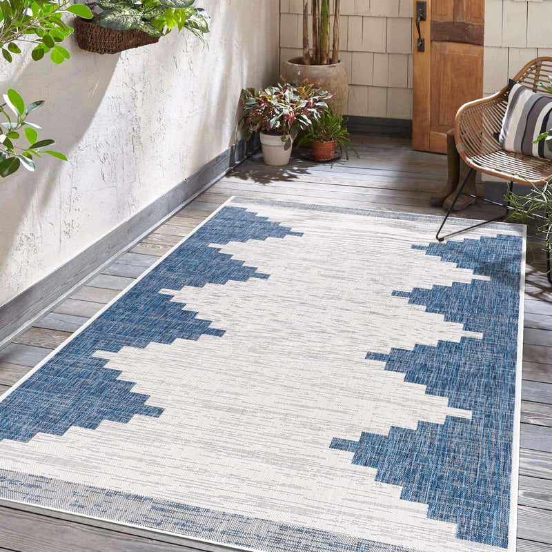 Djugun Navy Indoor & Outdoor Rug-Boutique Rugs-lobo nosara