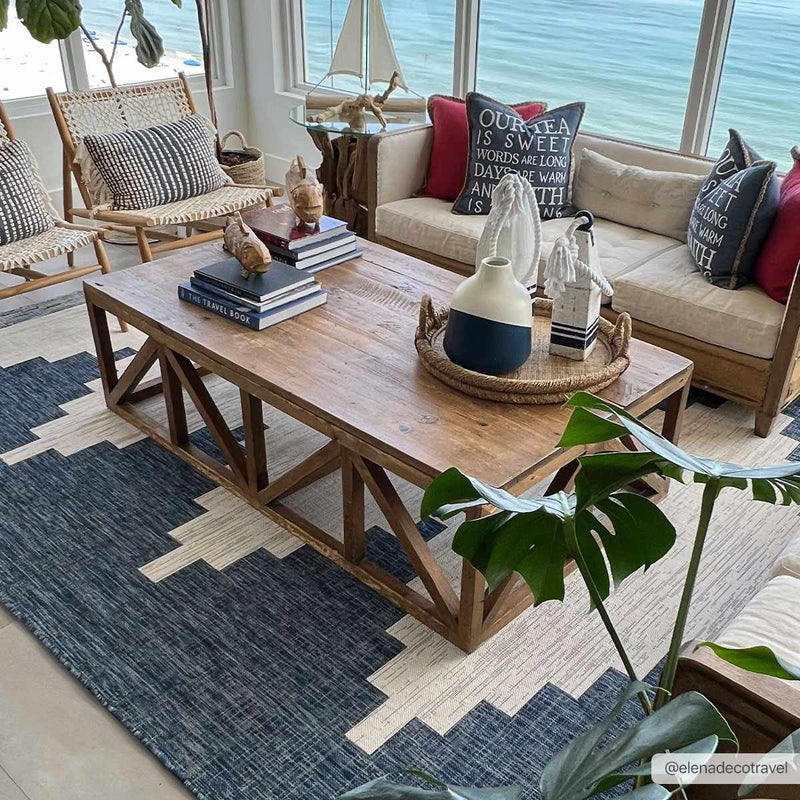 Djugun Navy Indoor & Outdoor Rug-Boutique Rugs-lobo nosara