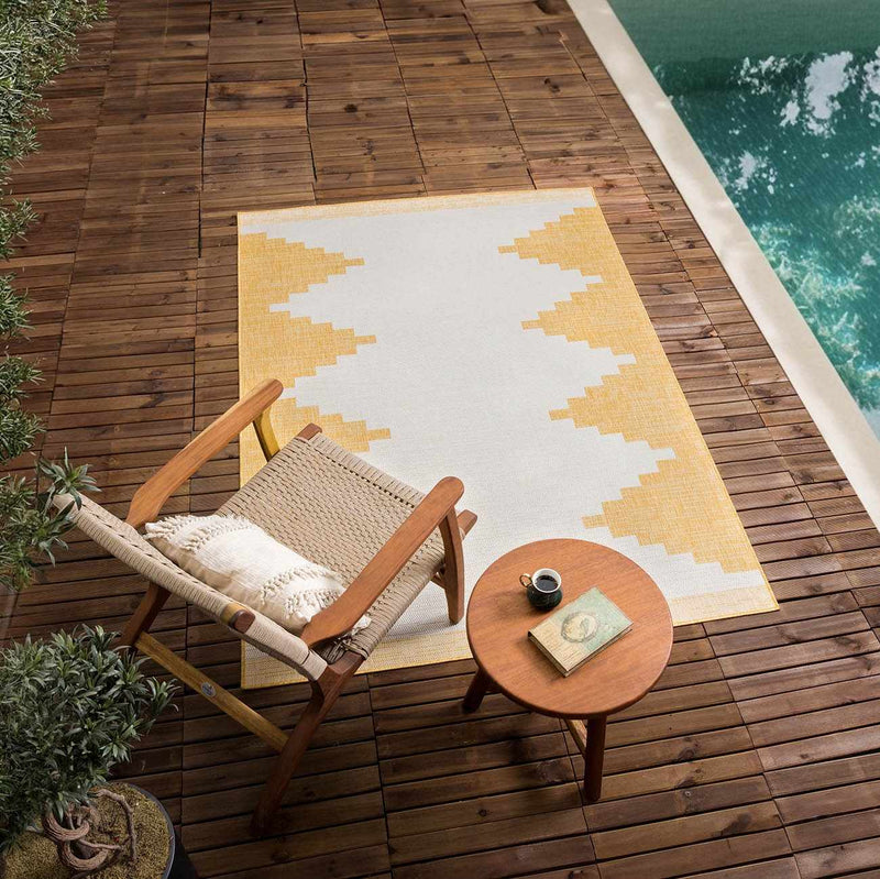 Djugun Yellow Outdoor Rug-Boutique Rugs-lobo nosara