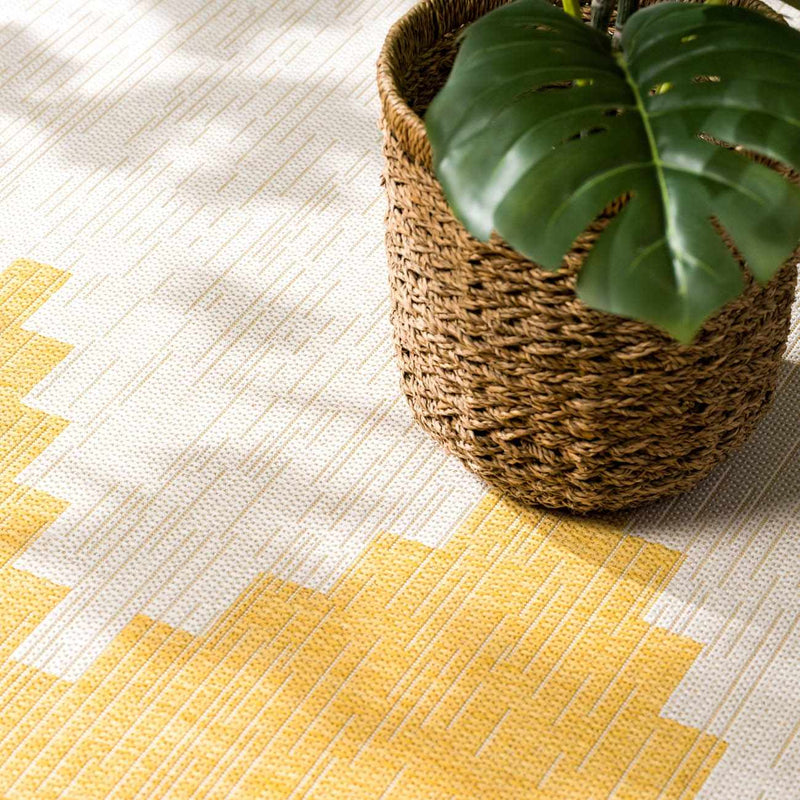 Djugun Yellow Outdoor Rug-Boutique Rugs-lobo nosara