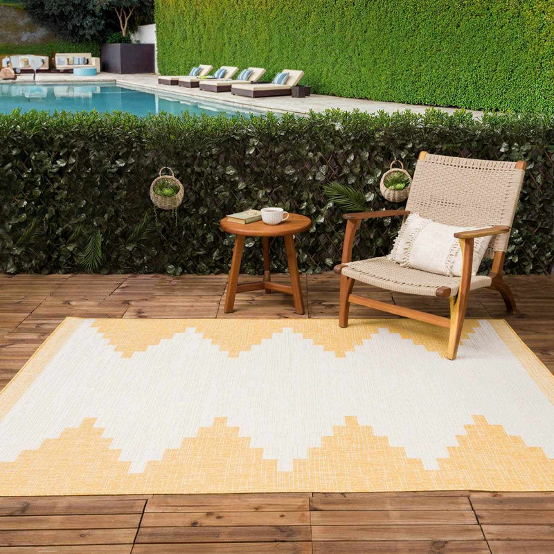 Djugun Yellow Outdoor Rug-Boutique Rugs-lobo nosara
