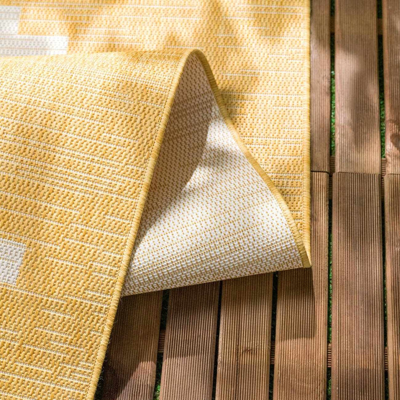 Djugun Yellow Outdoor Rug-Boutique Rugs-lobo nosara
