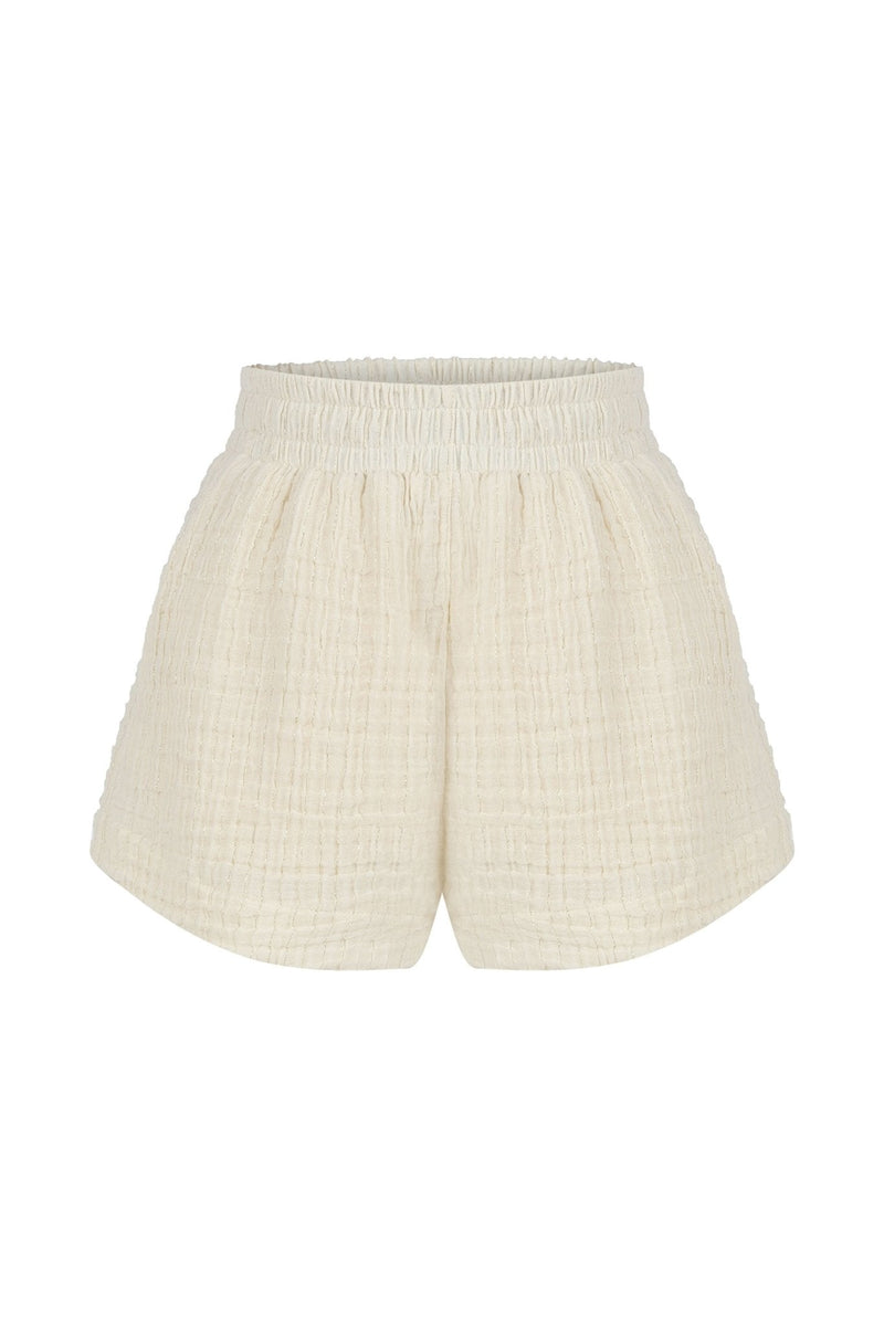 Echo Boy Short - Natural With Gold Stripes-The Handloom-lobo nosara