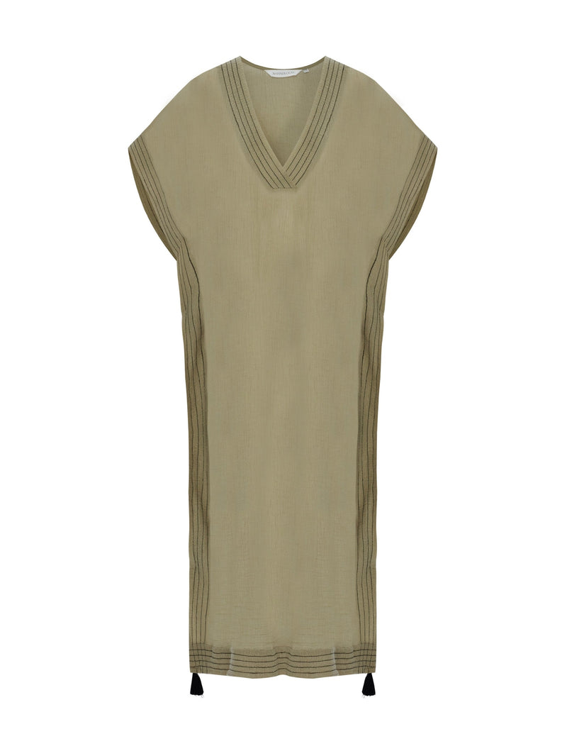 Ela Kaftan - Khaki Green-The Handloom-lobo nosara