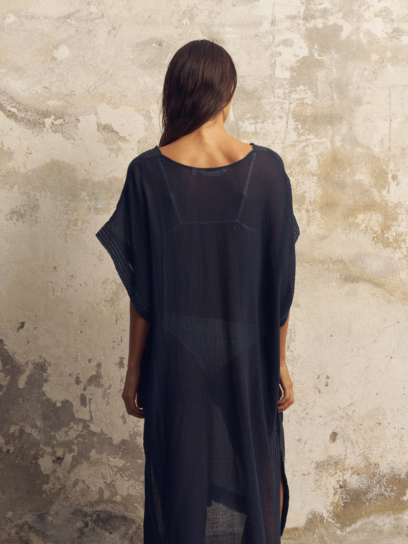 Ela Kaftan - Navy-The Handloom-lobo nosara