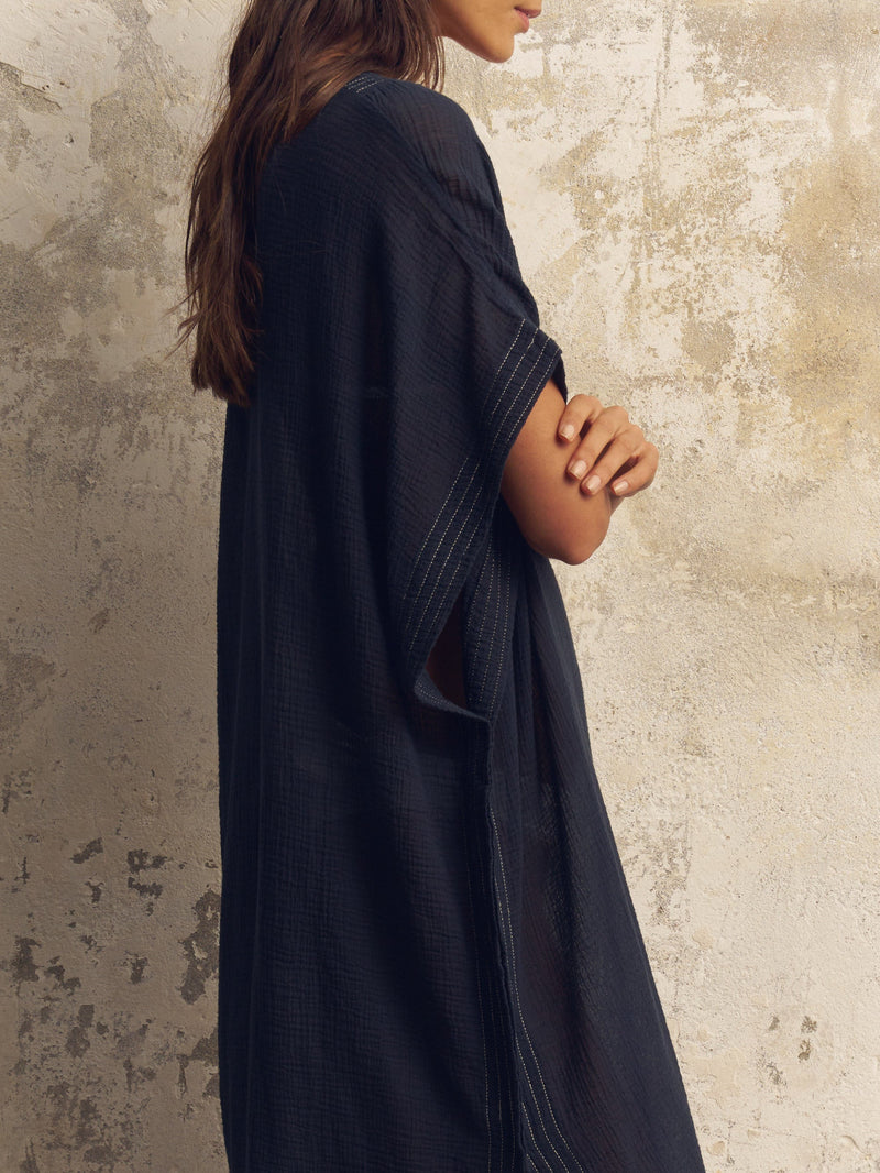 Ela Kaftan - Navy-The Handloom-lobo nosara