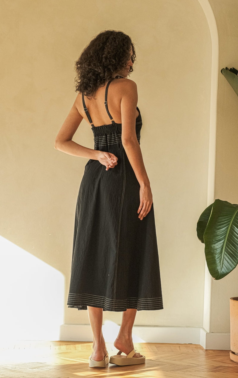 Eva Maxi Dress - Black-The Handloom-lobo nosara