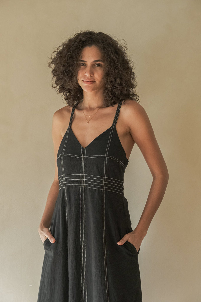 Eva Maxi Dress - Black-The Handloom-lobo nosara