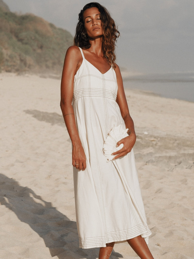 Eva Maxi Dress - Natural-The Handloom-lobo nosara