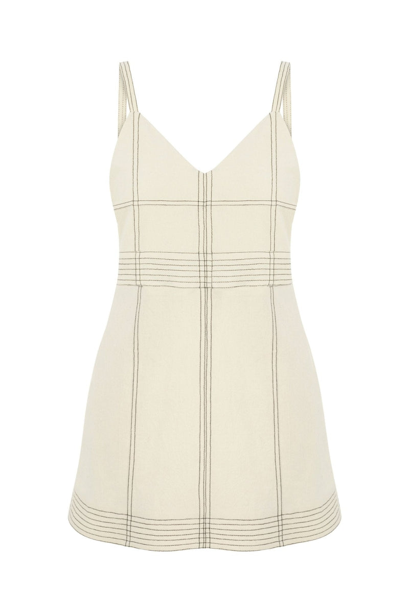 Eva Mini Dress - Natural-The Handloom-lobo nosara