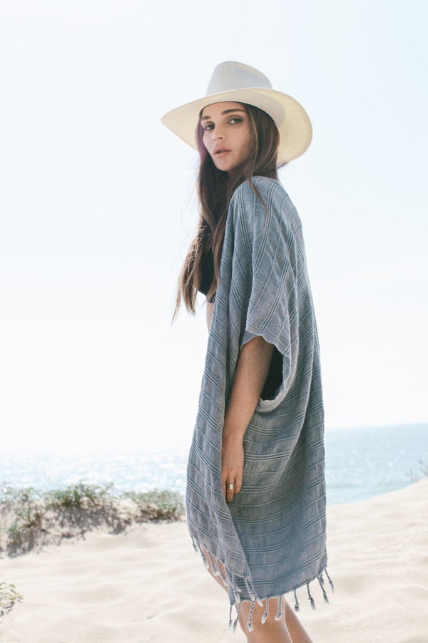 Gece V Back Kimono - Stone-The Handloom-lobo nosara