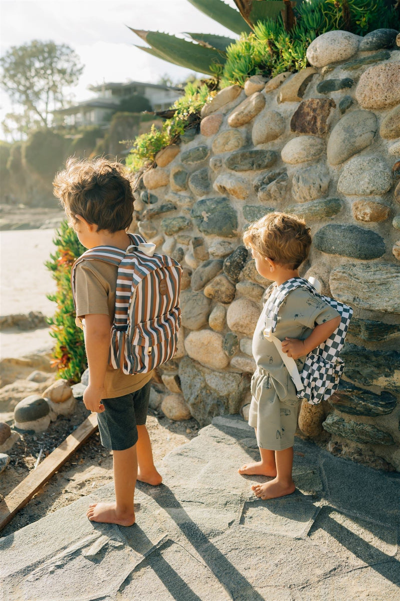 Green Checkered Mini Backpack-Mebie Baby-lobo nosara