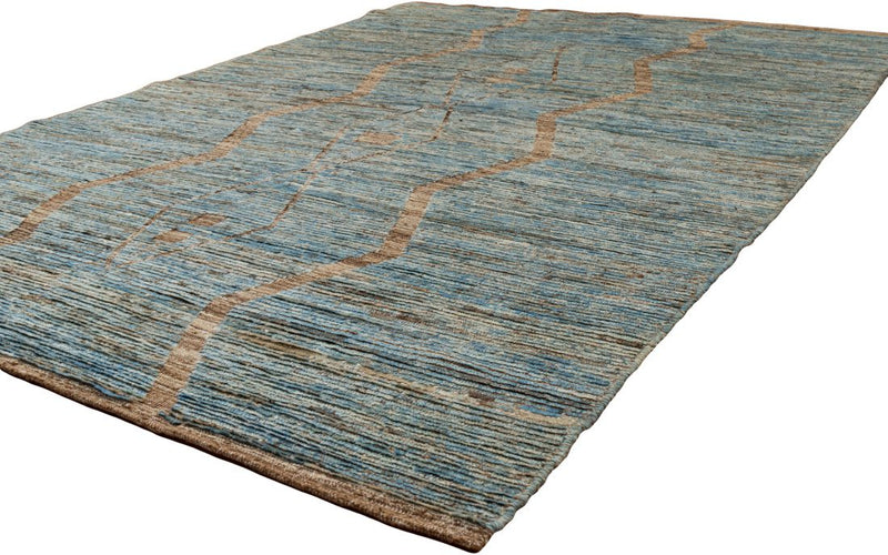 Handwoven Tribal Flatweave Rug Blues-lobo-lobo nosara