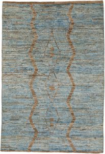 Handwoven Tribal Flatweave Rug Blues-lobo-lobo nosara