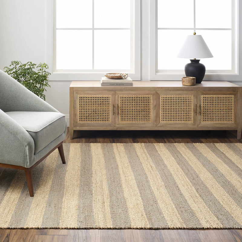 Ilkay Block Stripe Jute Rug-Boutique Rugs-lobo nosara